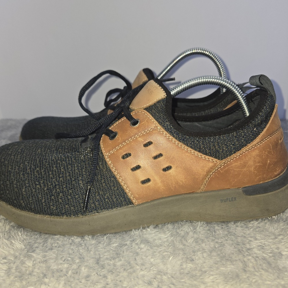 Rockport Works truFLEX Mens Composite Toe Work Shoes Knit Leather Brown Black